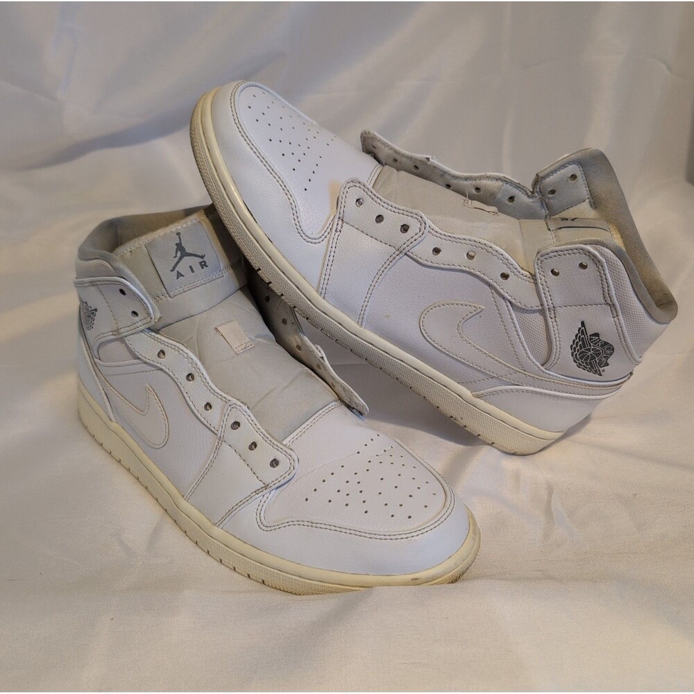 NIKE Air Jordan 1 Mid White Wolf Grey size 11.5 - Picture 2 of 10